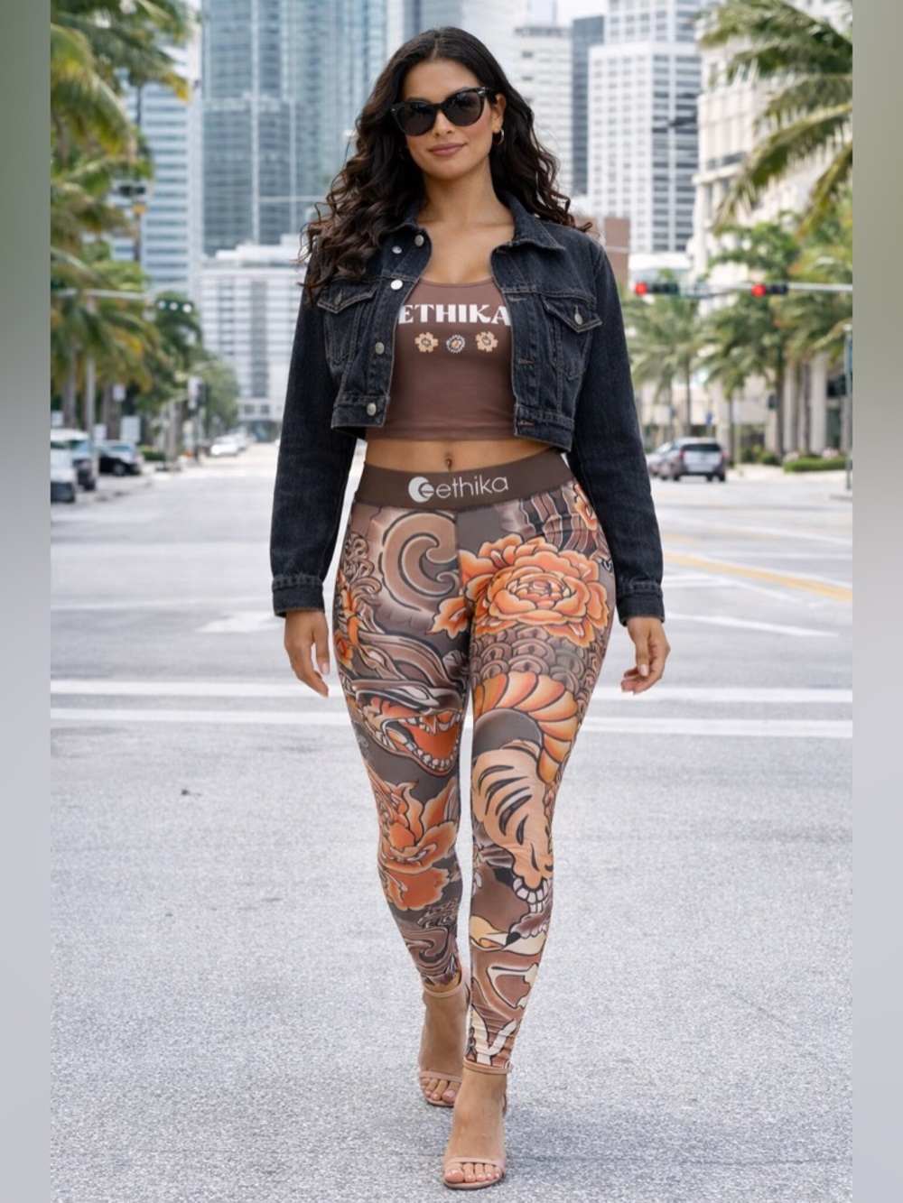 ethika Palms Long Line Bra Top
